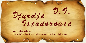 Đurđe Istodorović vizit kartica